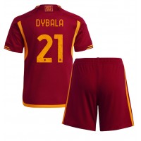 Echipament fotbal AS Roma Paulo Dybala #21 Tricou Acasa 2023-24 pentru copii maneca scurta (+ Pantaloni scurti)